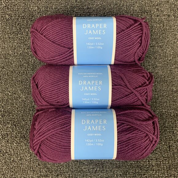 Draper James Other - Lot Of 3 Draper James Cozy Wool Pickled Beet Merino Wool & Acrylic Yarn New
